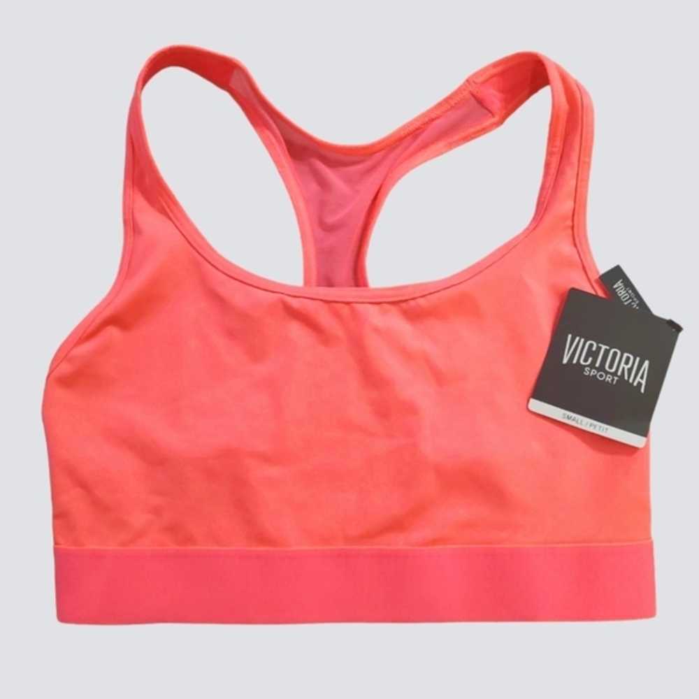 Victoria Sport Women's The Player Bright Pink Light‎ Racerback Sports Bra Small